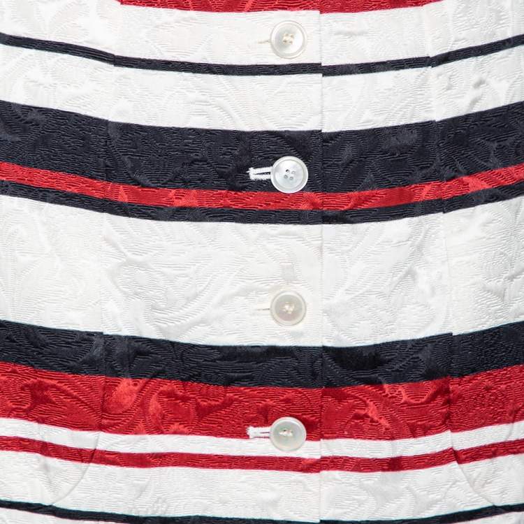 Pre Owned Dolce & Gabbana Multicolor Striped Jacquard Mini Skirt M