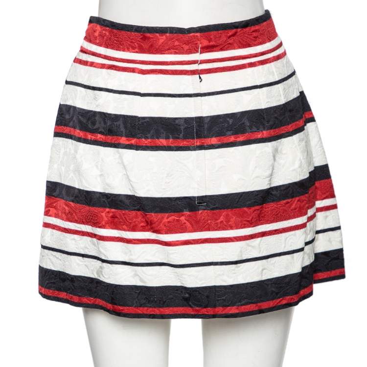 Pre Owned Dolce & Gabbana Multicolor Striped Jacquard Mini Skirt M