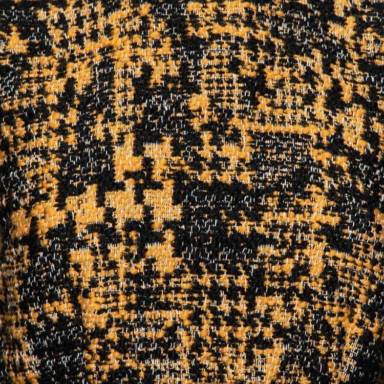 Pre Owned Dolce & Gabbana Yellow and Black Tweed Dress M