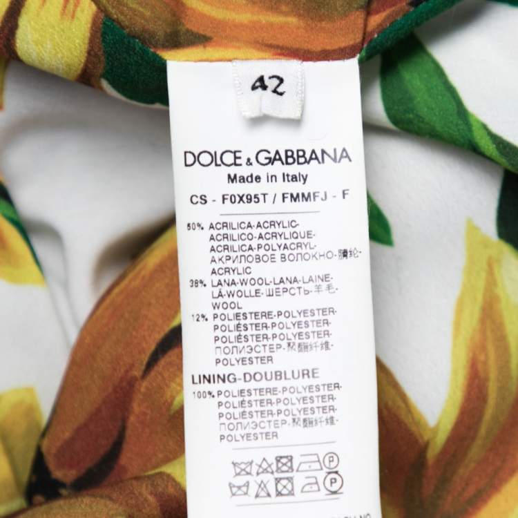 Pre Owned Dolce & Gabbana Orange & Black Tweed Single Breasted Coat M