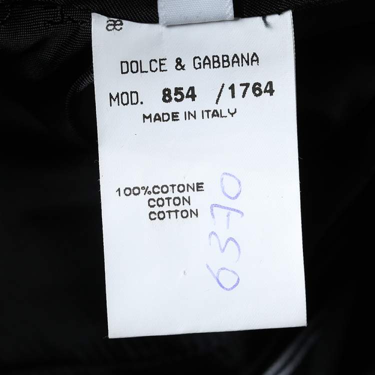 Pre Owned Dolce & Gabbana Vintage Black Checkered Cotton Knit Double Breasted Blazer S
