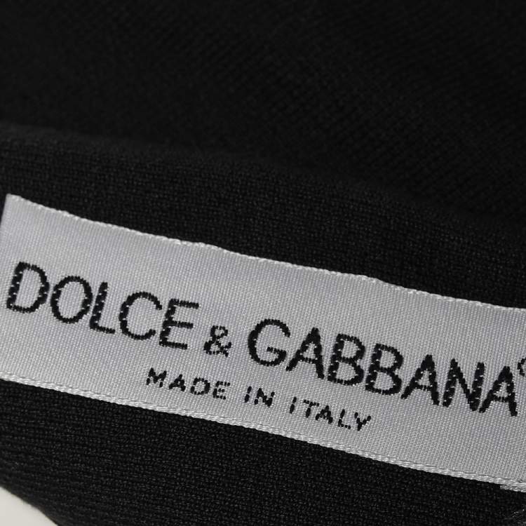 Pre Owned Dolce & Gabbana Vintage Black Checkered Cotton Knit Leggings S