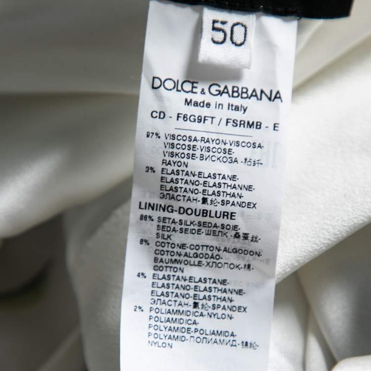 Pre Owned Dolce & Gabbana White Floral Printed Synthetic Side Pleated Dress XL