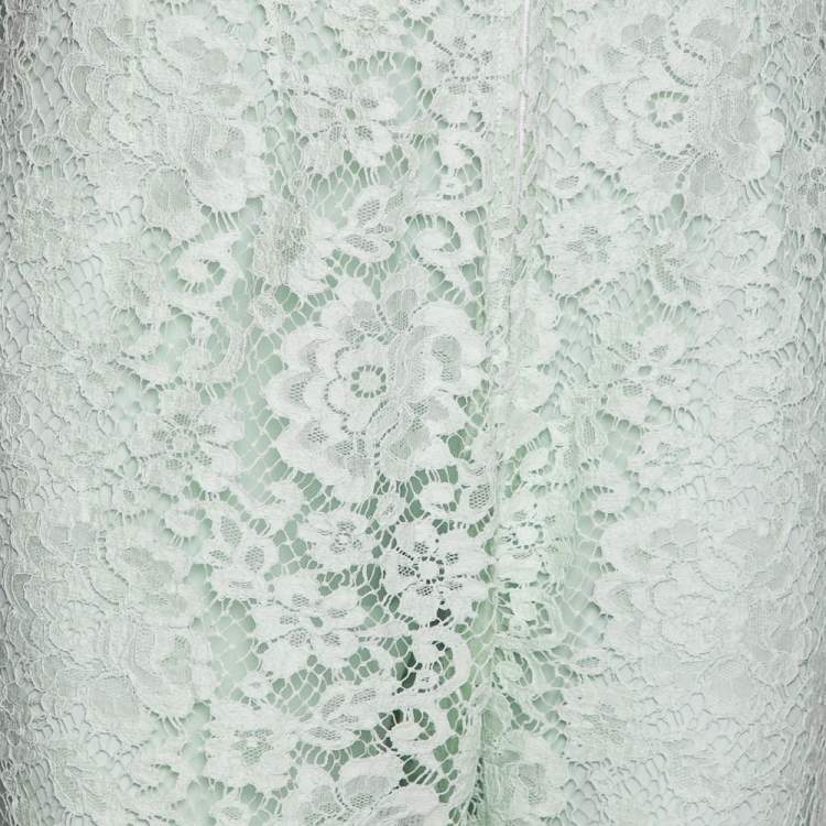 Pre Owned Dolce & Gabbana Mint Green Lace Trouser XL 
