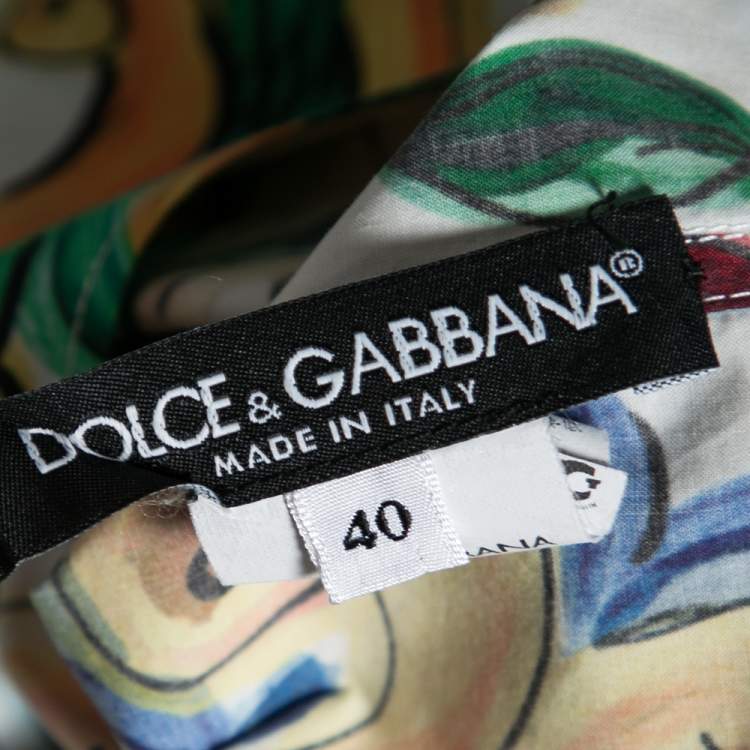 Pre Owned Dolce & Gabbana Multicolor Majolica Print Cotton Oversized Shirt S