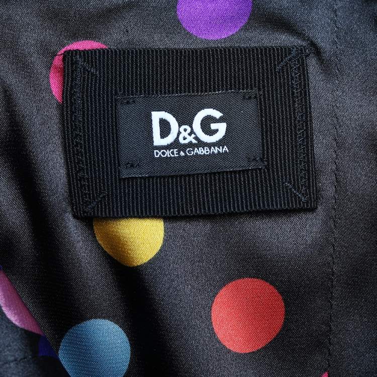 Pre Owned Dolce & Gabbana Black Silk Satin Sheath Dress S