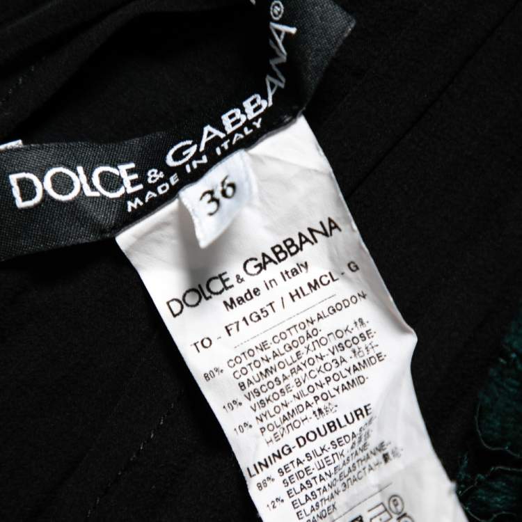 مملوكة مسبقًا Dolce & Gabbana Green Lace Mini Dress XS