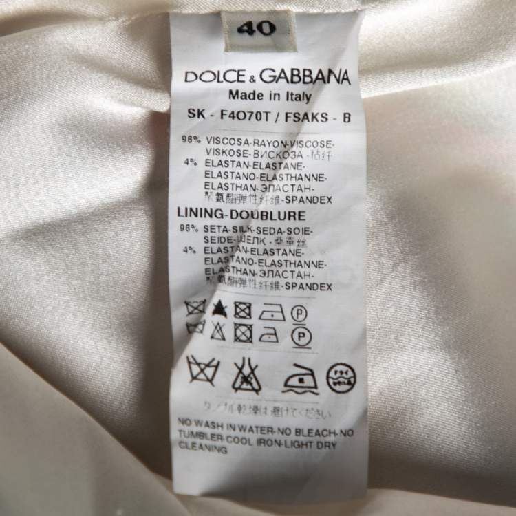Pre Owned Dolce & Gabbana Multicolor Printed Crepe Midi Skirt S