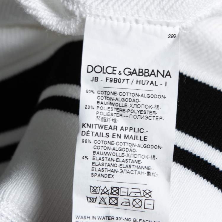 Pre Owned Dolce & Gabbana White Logo Printed Cotton Oversized Hoodie S