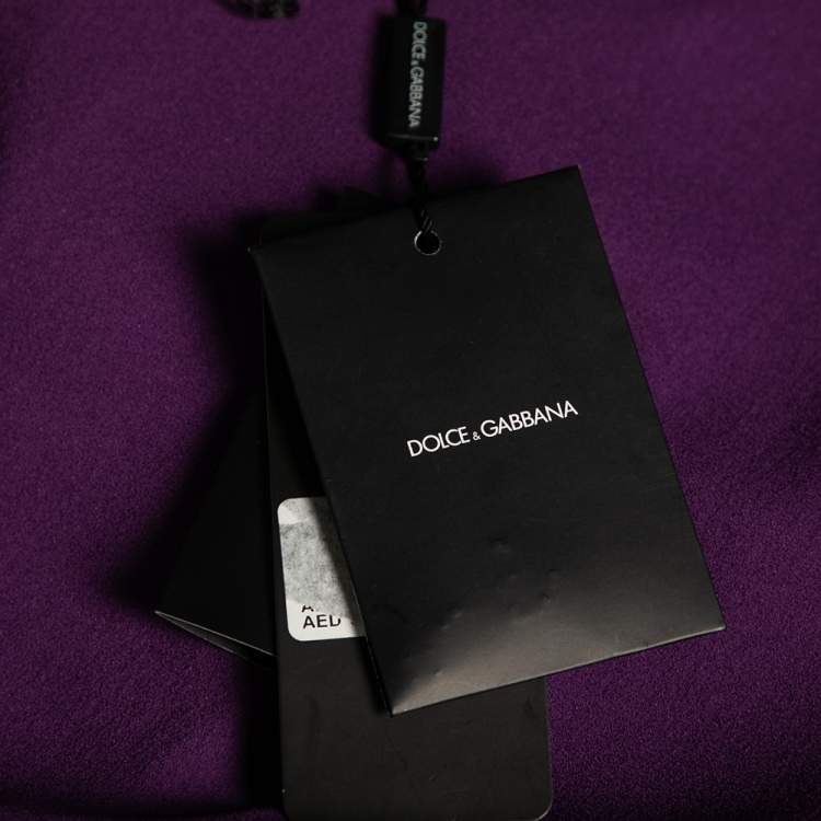 Pre Owned Dolce & Gabbana Purple Crepe Cat Zambia Tiara Blouse M