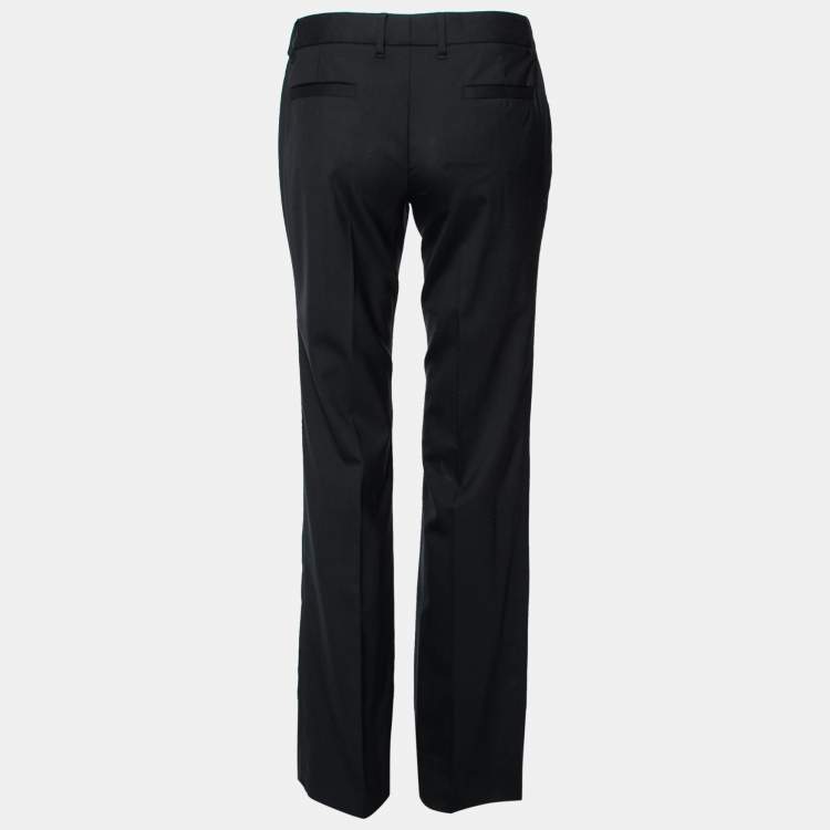 Pre Owned Dolce & Gabbana Black Wool Tapered Pants M