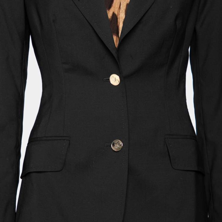 Pre Owned Dolce & Gabbana Black Wool Single Breasted Blazer M