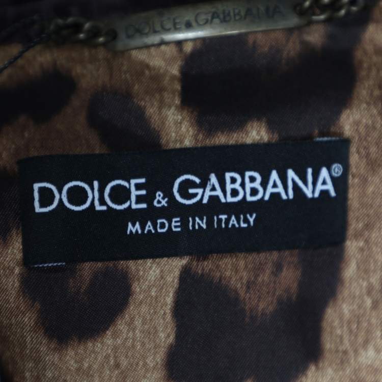Pre Owned Dolce & Gabbana Plum Velvet Ruffle Detail Button Front Jacket M
