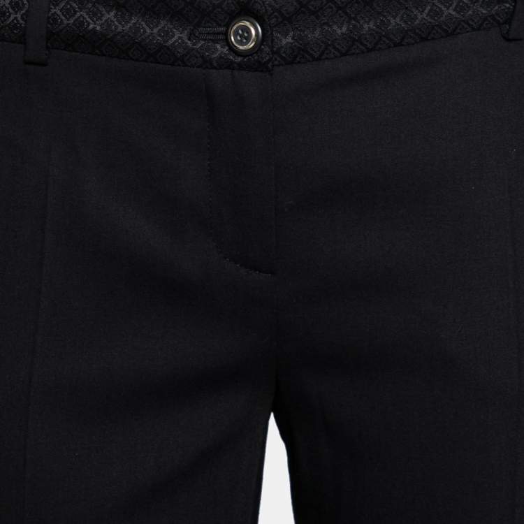 Pre Owned D&G Black Crepe Wool Tapered Pants M