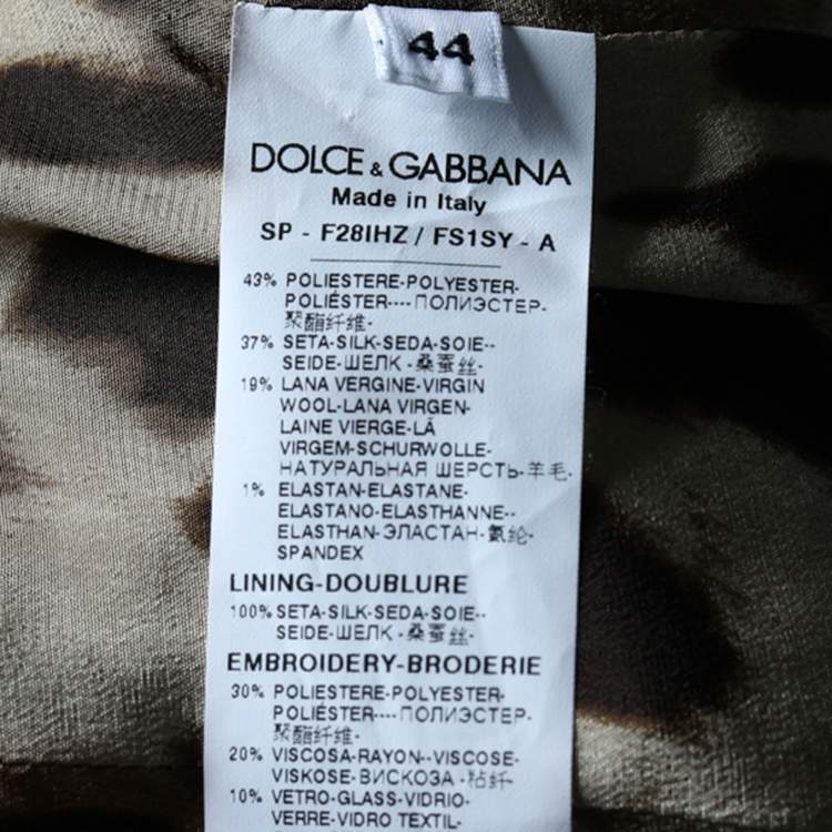 Pre Owned Dolce & Gabbana Brown Leopard Print Quilted Jacket M