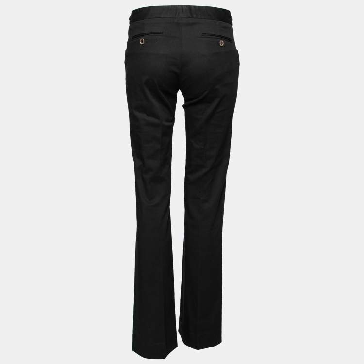 Pre Owned Dolce & Gabbana Black Cotton Straight Leg Pants M