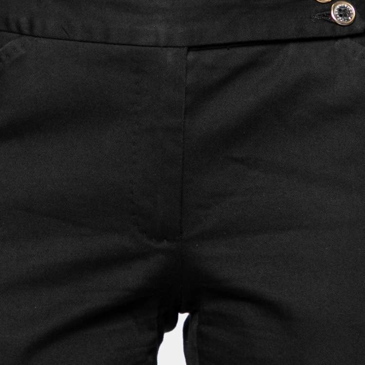 Pre Owned Dolce & Gabbana Black Cotton Straight Leg Pants M