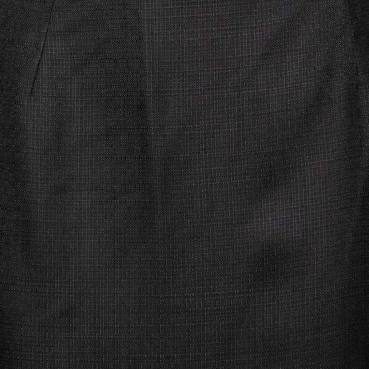 Pre Owned Dolce & Gabbana Black Textured Crepe Pencil Skirt M