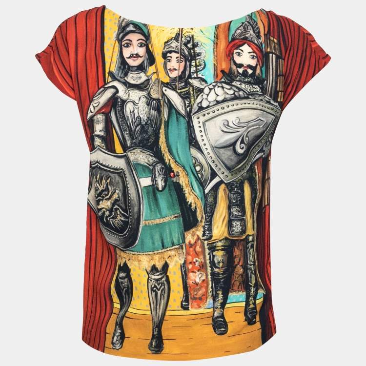 Pre Owned Dolce & Gabbana Multicolored Printed Crepe Top S