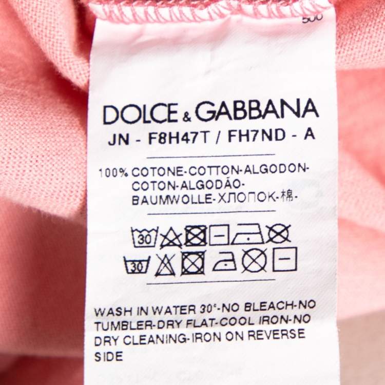 Pre Owned Dolce & Gabbana Pink Cotton Logo Printed Sleeveless T-Shirt S
