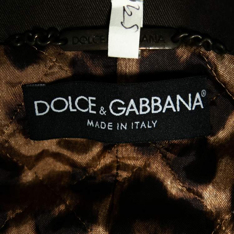 Pre Owned Dolce & Gabbana Military Green Cotton Double Breasted Jacket M