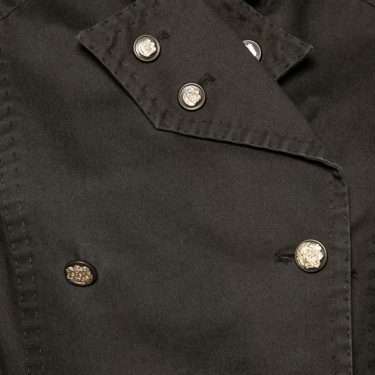 Pre Owned Dolce & Gabbana Military Green Cotton Double Breasted Jacket M