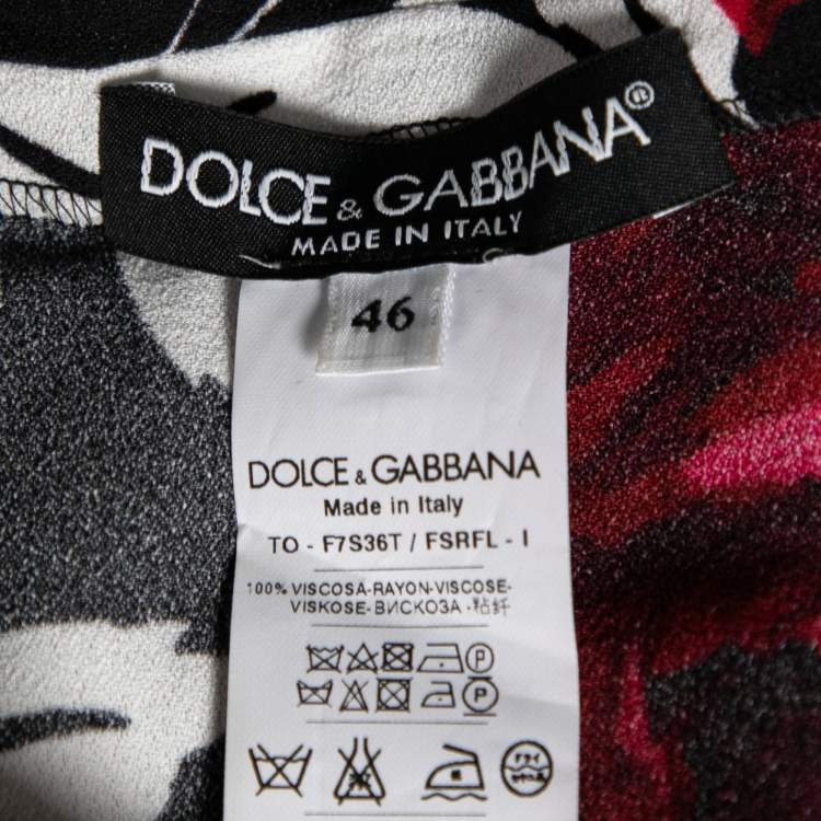 Pre Owned Dolce & Gabbana Black Floral Printed Crepe Sleeveless Top L