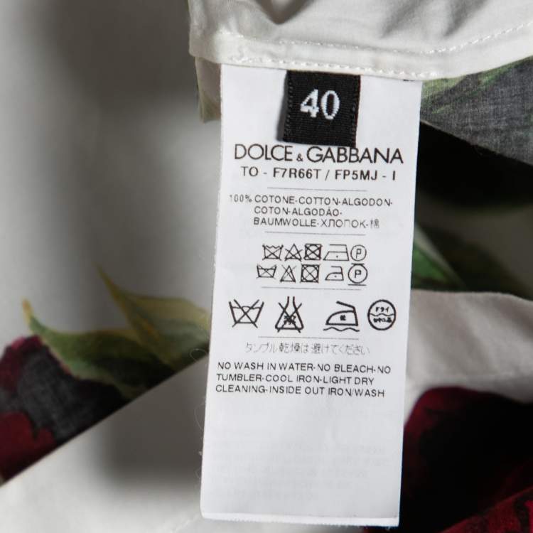 Pre Owned Dolce & Gabbana White Rose Printed Cotton Sleeveless Top S
