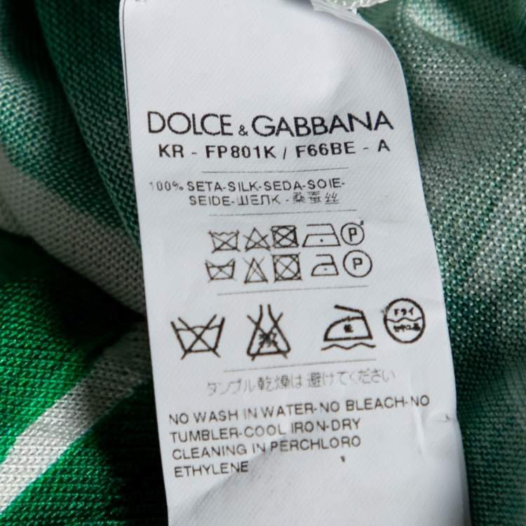 Pre Owned Dolce & Gabbana Green Leaf Print Silk Knit Sleeveless Sweater M