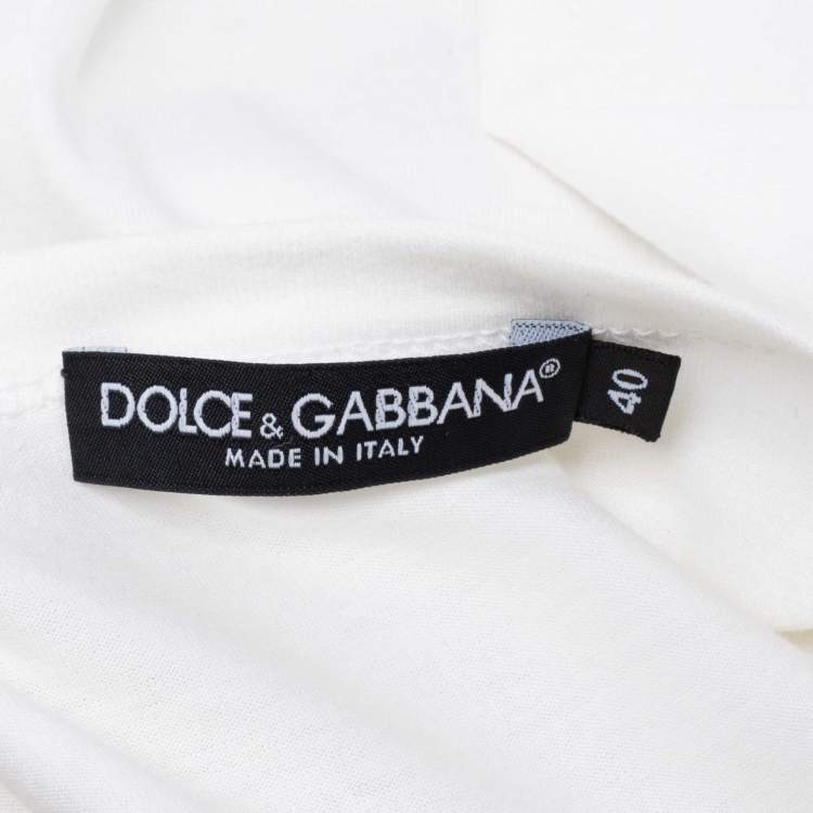 Pre Owned Dolce & Gabbana Ivory Al Pacino Scarface Printed Cotton Short Sleeve T-Shirt S