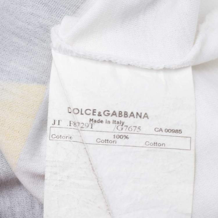 Pre Owned Dolce & Gabbana Ivory Al Pacino Scarface Printed Cotton Short Sleeve T-Shirt S