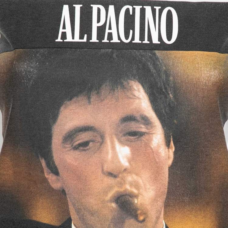 Pre Owned Dolce & Gabbana Ivory Al Pacino Scarface Printed Cotton Short Sleeve T-Shirt S