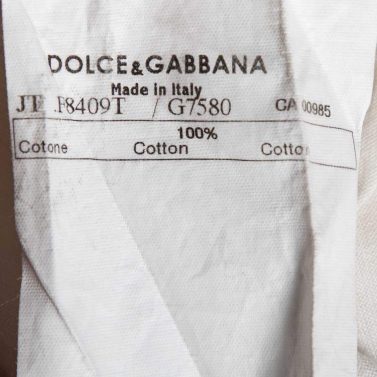 Pre Owned Dolce & Gabbana Cream Marilyn Monroe Printed Cotton T-Shirt XS