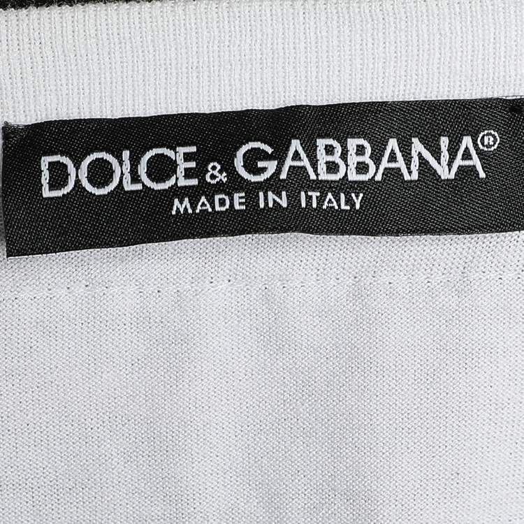 Pre Owned Dolce & Gabbana White Cotton Fashion Explosion Printed and Patched Crew Neck T-Shirt M
