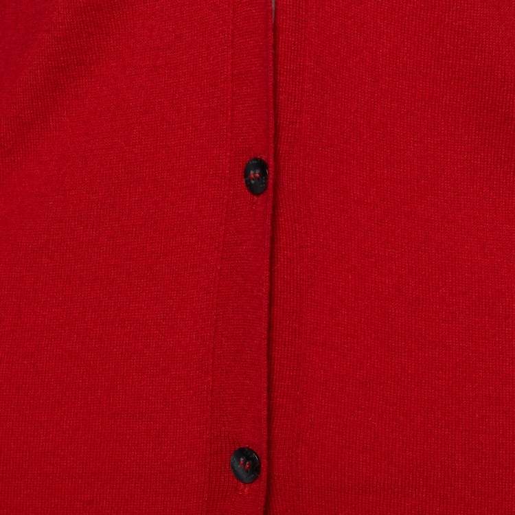 Pre Owned D&G Red Cashmere & Silk Knit Button Front Cardigan M