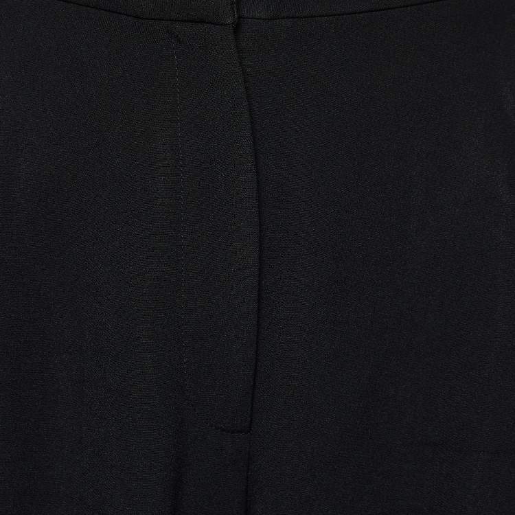 Pre Owned Dolce & Gabbana Black Crepe Logo Tape Trimmed Joggers M