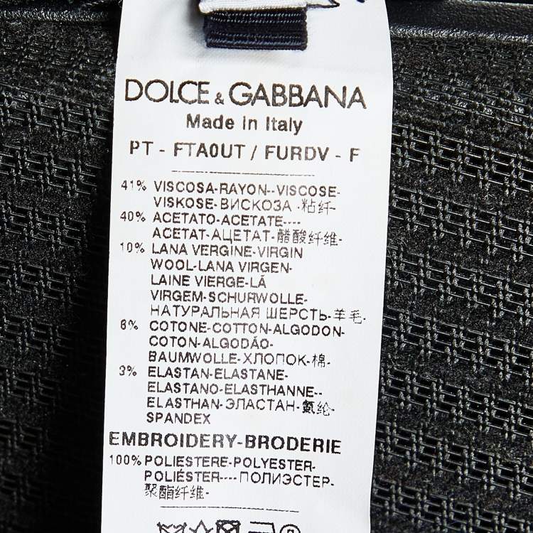 Pre Owned Dolce & Gabbana Black Crepe Logo Tape Trimmed Joggers M