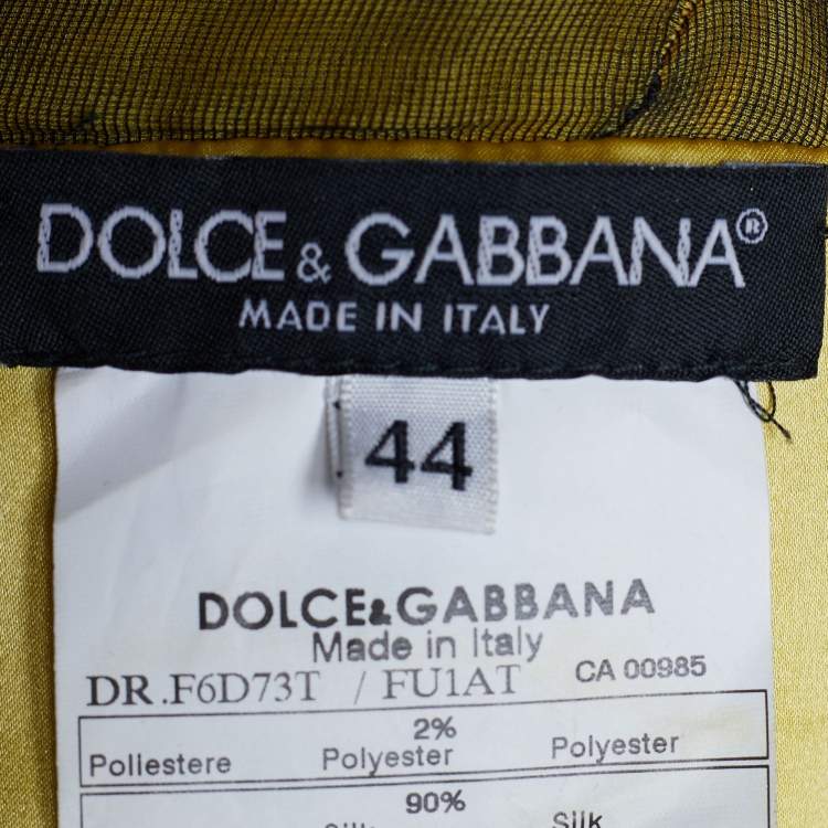 مملوكة مسبقًا Dolce & Gabbana Yellow and Black Mesh Layover Maxi Dress M