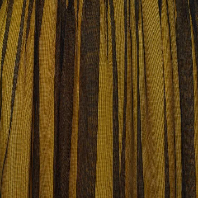 مملوكة مسبقًا Dolce & Gabbana Yellow and Black Mesh Layover Maxi Dress M