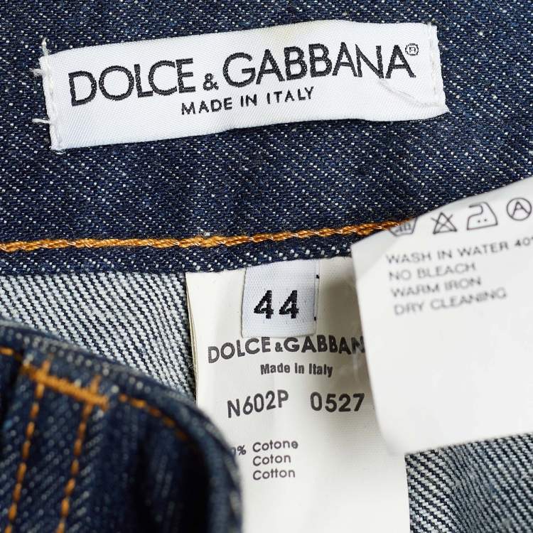Pre Owned Dolce & Gabbana Vintage Red Tweed Denim Jacket and Jeans Set M