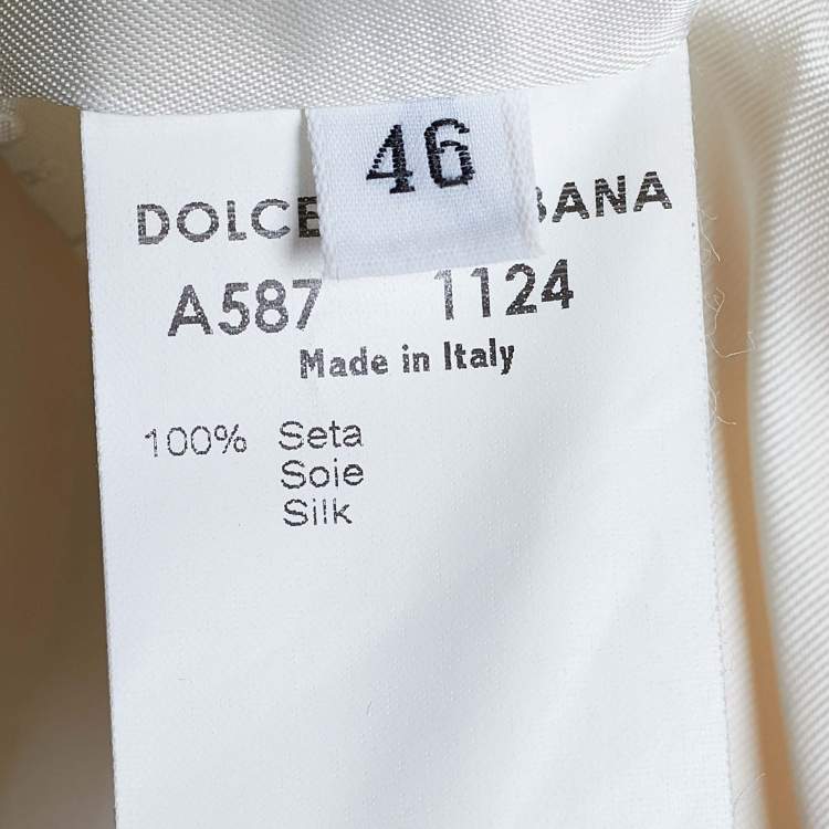 Pre Owned Dolce & Gabbana Vintage Yellow Sunflower Printed Silk Lightweight Coat & Pencil Skirt Set L