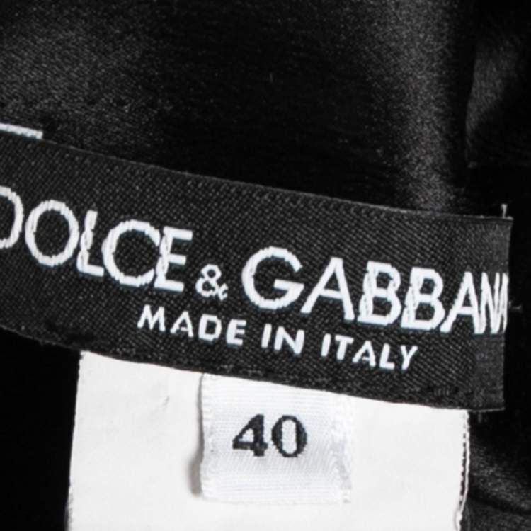 Pre Owned Dolce & Gabbana Black Silk & Lace Trimmed Sleeveless Short Dress S