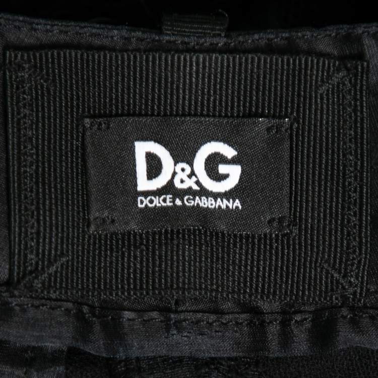 Pre Owned Dolce & Gabbana Black Lace & Silk Tapered Pants M