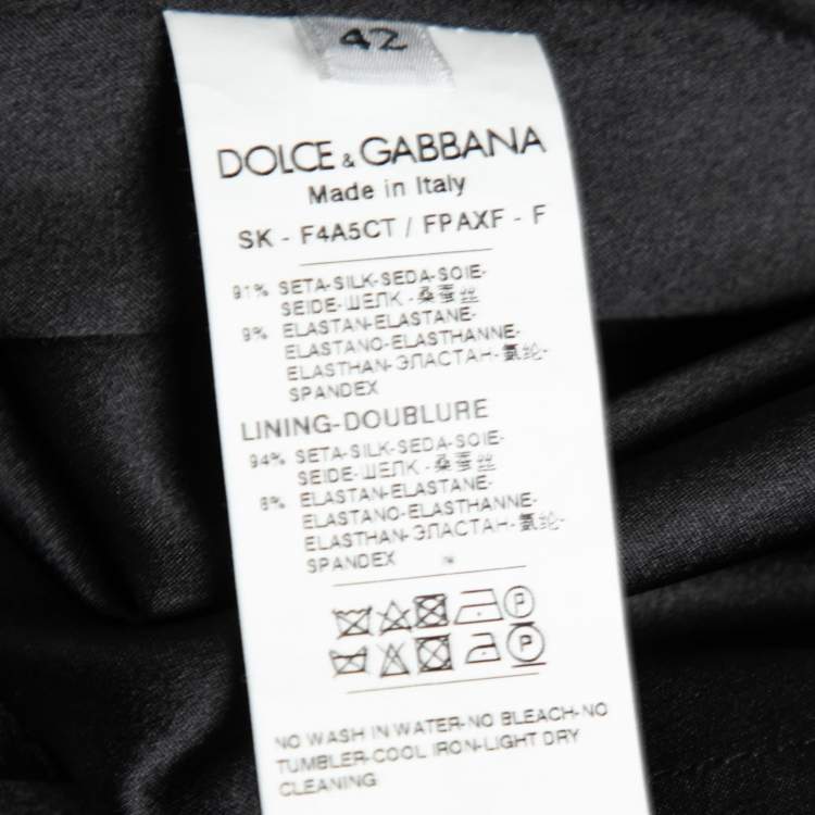 Pre Owned Dolce & Gabbana Midnight Blue Galaxy Printed Silk Knee Length Skirt M