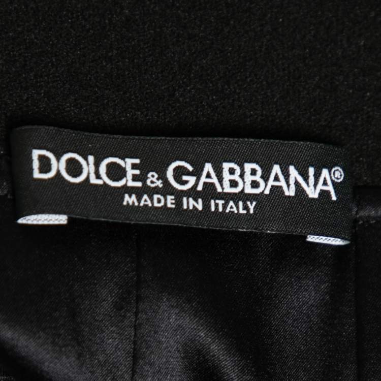 Pre Owned Dolce & Gabbana Midnight Blue Galaxy Printed Silk Knee Length Skirt M
