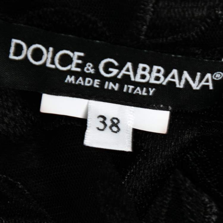 مملوكة مسبقًا Dolce & Gabbana Black Embroidered Tulle Ruffled Sleeveless Dress S