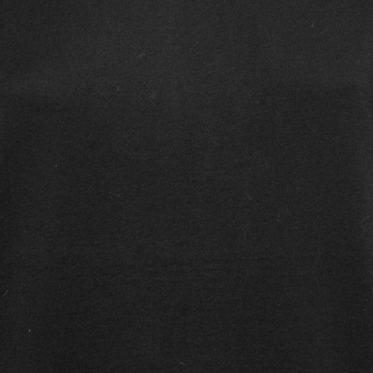 Pre Owned Dolce & Gabbana Black Cotton Logo Tape Trimmed T-Shirt L