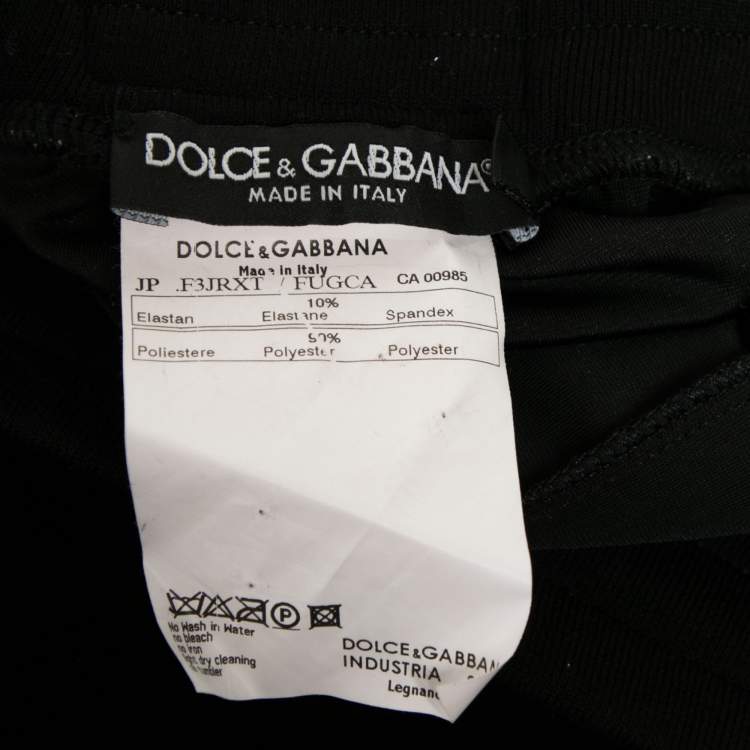 Pre Owned Dolce & Gabbana Black Velvet Straight Leg Pants & Hoodie Set M