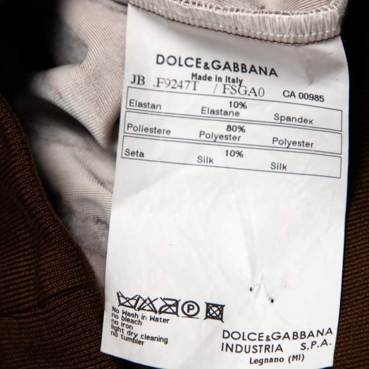 Pre Owned Dolce & Gabbana Brown Leopard Print Velvet Pants & Hoodie Set M