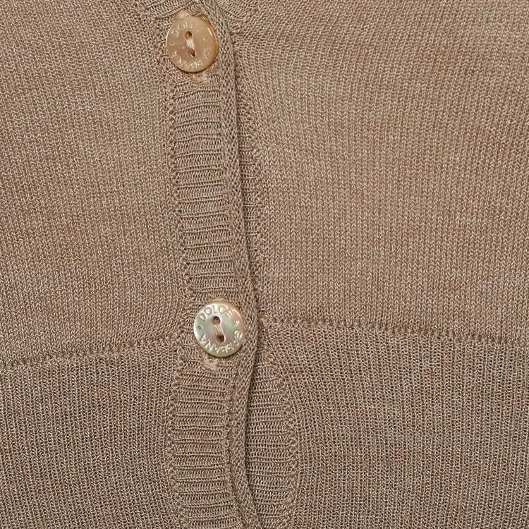 Pre Owned Dolce & Gabbana Beige Rib Knit Cropped Cardigan S